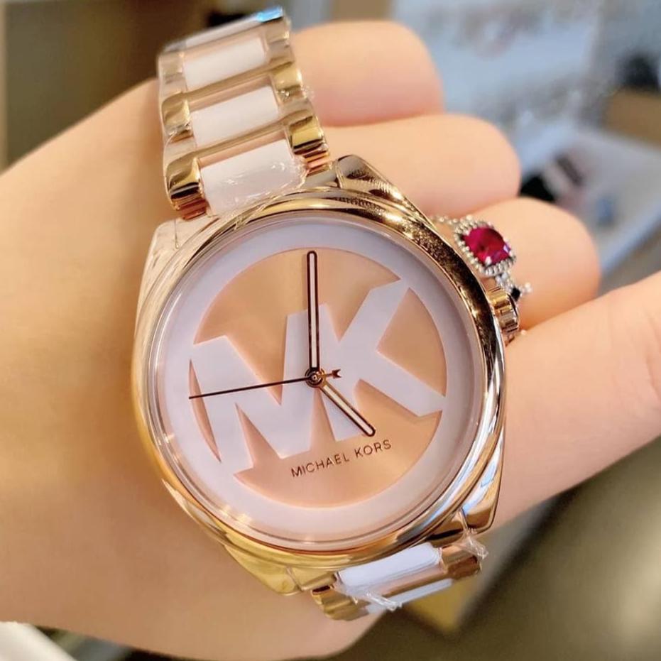 Michael Kors Janelle Three Hand Rose Gold Dial Two Tone Steel Strap Watch For Women - MK7134 Buy Now By Michael Kors