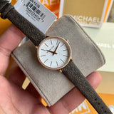 Michael Kors Pyper Quartz Silver Dial Brown Leather Strap Watch for Women - MK1036 Buy Now By Michael Kors