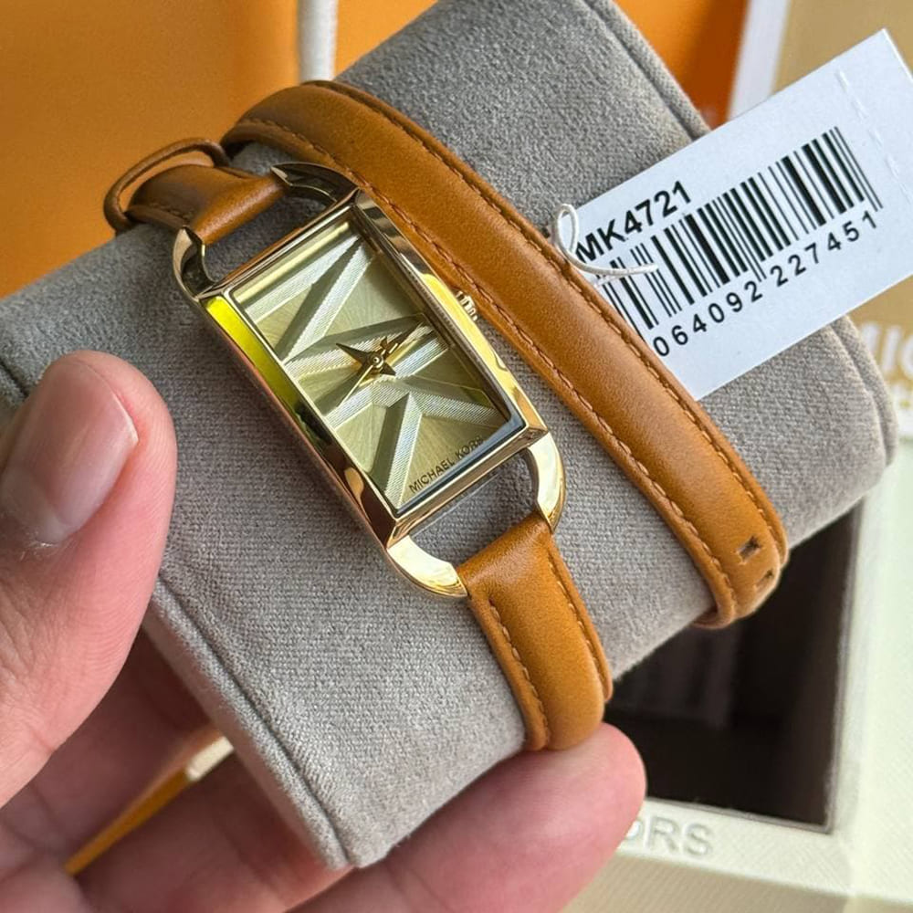 Michael Kors Empire Three Hand Gold Dial Brown Leather Strap Watch for Women - MK4721 Buy Now By Michael Kors