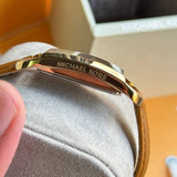 Michael Kors Empire Three Hand Gold Dial Brown Leather Strap Watch for Women - MK4721 Buy Now By Michael Kors