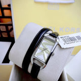 Michael Kors Empire Three-Hand Silver Dial Black Leather Strap Watch For Women - MK4722 Buy Now By Michael Kors