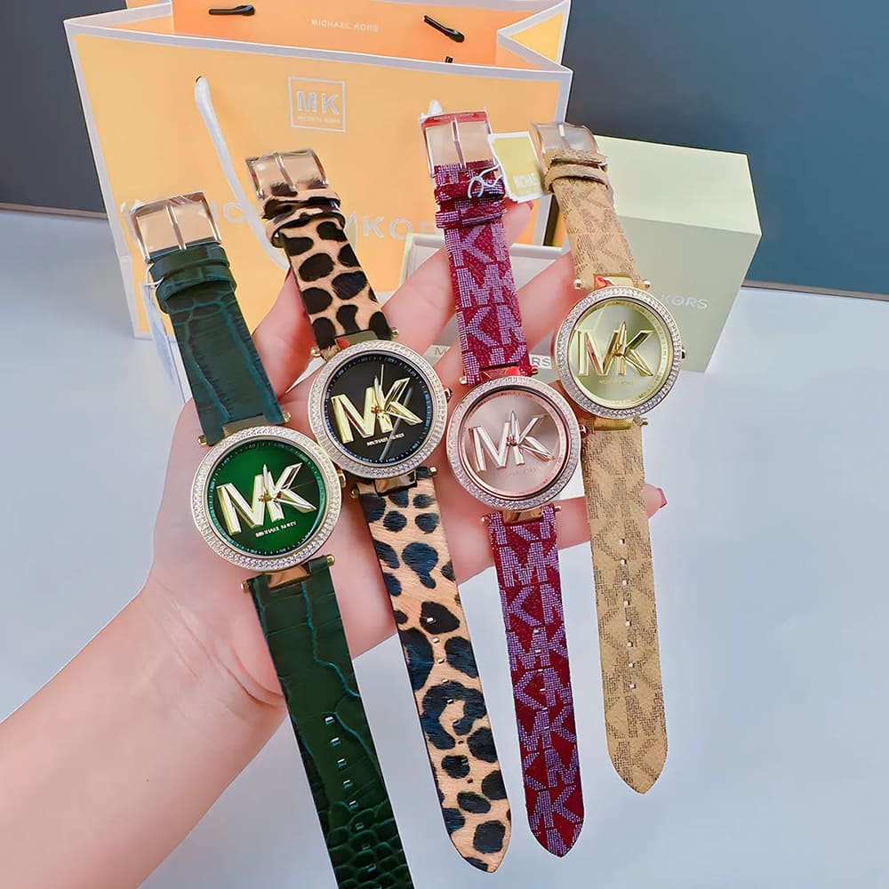 Michael Kors Parker Black Dial Cheetah Print Brown Leather Strap Watch For Women - MK4723 Buy Now By Michael Kors