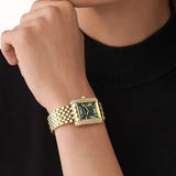 Michael Kors Emery Pave Analog Green Dial Gold Steel Strap Watch for Women - MK4742 Buy Now By Michael Kors