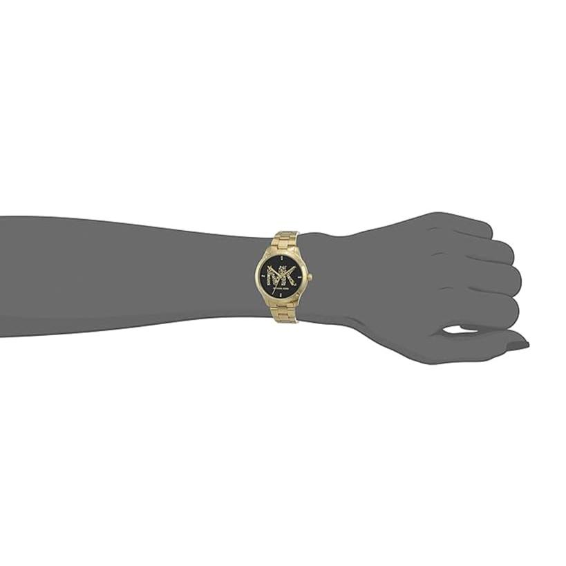 Michael Kors Runway Quartz Black Dial Gold Steel Strap Watch For Women - MK6682 Buy Now By Michael Kors