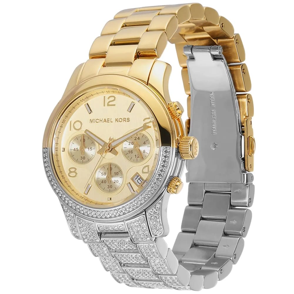 Michael Kors Runway Chronograph Gold Dial Two Tone Steel Strap Watch For Women - MK7329 Buy Now By Michael Kors