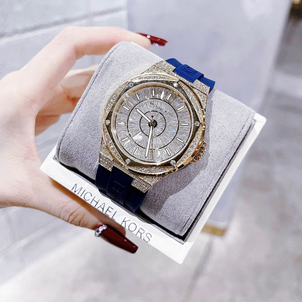 Michael Kors Lennox Three Hand White Dial Blue Silicone Strap Watch For Women - MK7333 Buy Now By Michael Kors