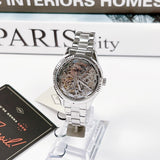 Fossil Rye Automatic Skeleton Silver Dial Silver Steel Strap Watch for Women - BQ3753 Buy Now By Fossil
