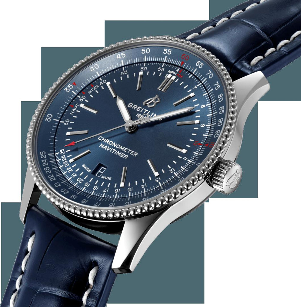 Breitling Navitimer Automatic 41 Blue Dial Blue Leather Strap Watch for Men - A17326161C1P3 Buy Now By Breitling