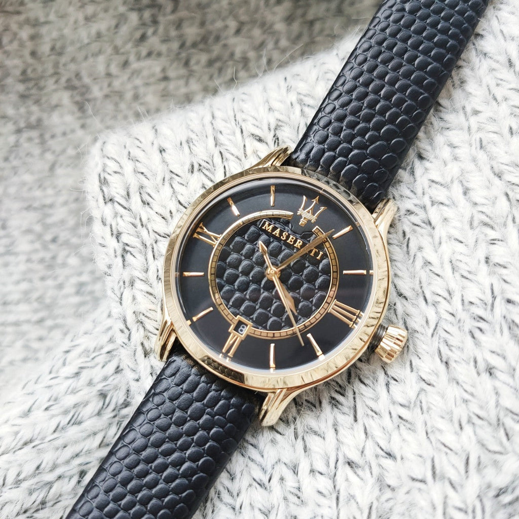 Maserati Epoca Black Dial Black Leather Strap Watch For Women - R8851118501 Buy Now By Maserati