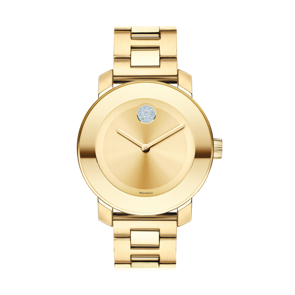 Movado Bold Gold Dial Yellow Gold Steel Strap Watch for Women - 3600104 Buy Now By Movado