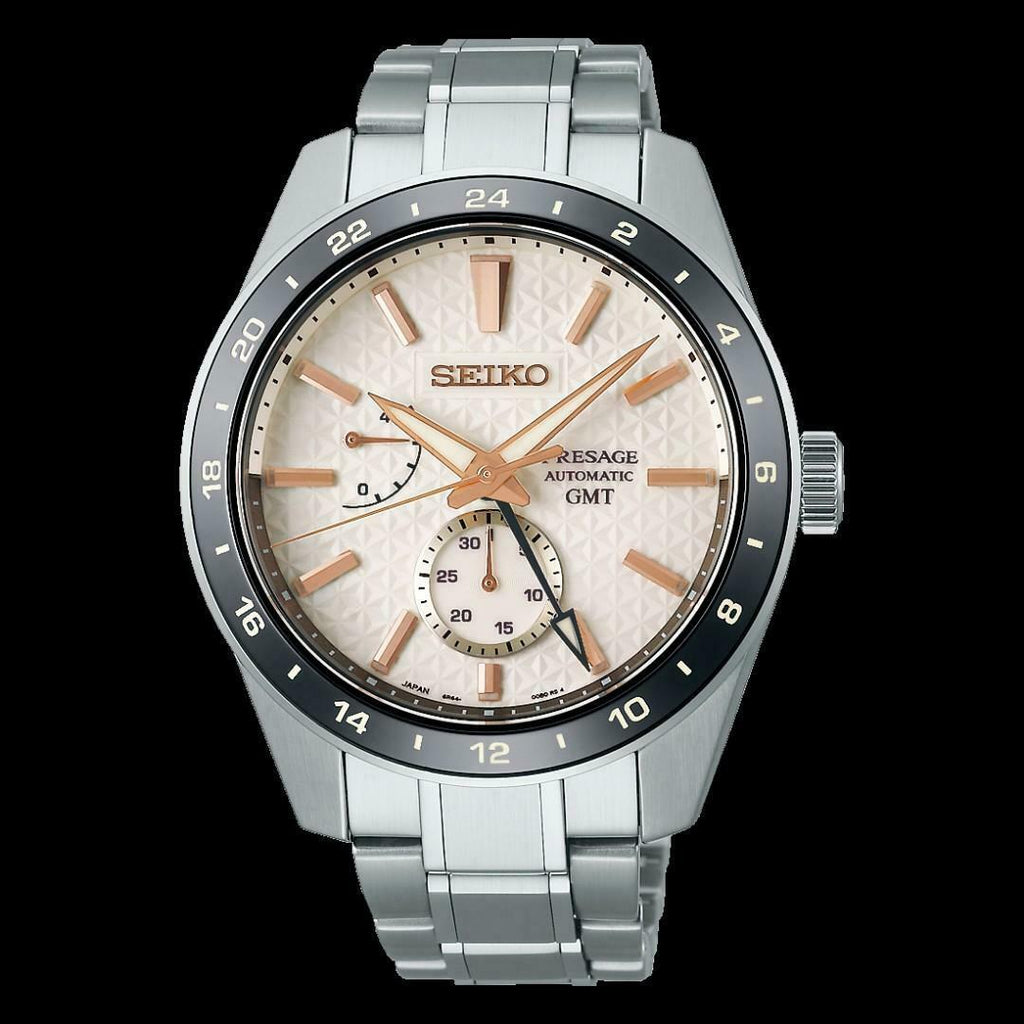 Seiko Presage Sharp Edged Series Automatic GMT Champagne Dial Silver Steel Strap Watch For Men - SPB273J1 Buy Now By Seiko