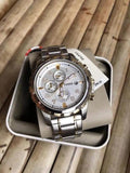 Fossil Dean Chronograph White Dial Silver Steel Strap Watch for Men - FS4795 Buy Now By Fossil
