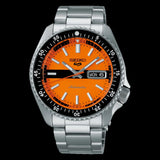 Seiko 5 Sports Double Hurricane Retro Orange Dial Silver Steel Strap Watch For Men - SRPK11K1 Buy Now By Seiko