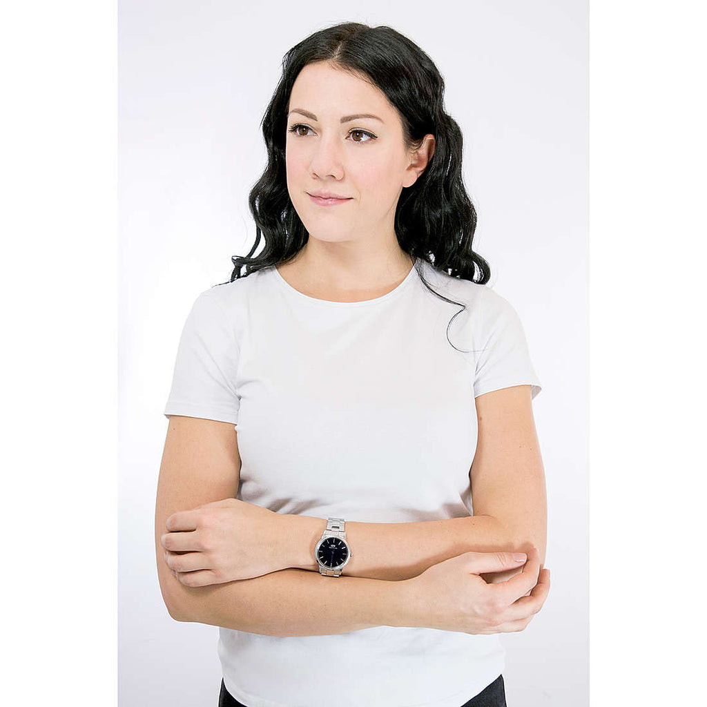 Daniel Wellington Iconic Link Black Dial Silver Steel Strap Watch for Women - DW00100204 Buy Now By Daniel Wellington