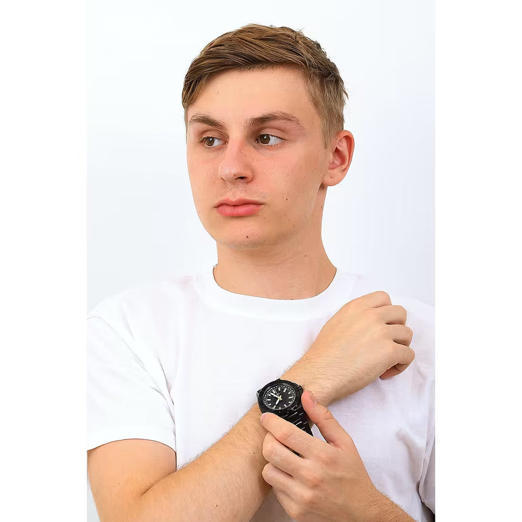 Guess Track Black Dial Black Steel Strap Watch for Men - GW0426G3 Buy Now By Guess