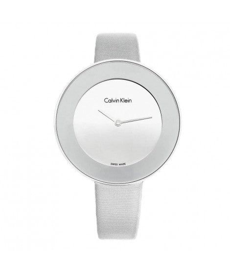 Calvin Klein Chic Silver Dial White Leather Strap Watch for Women - K7N23UP8 Buy Now By Calvin Klein