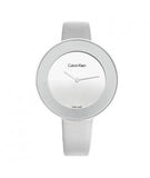 Calvin Klein Chic Silver Dial White Leather Strap Watch for Women - K7N23UP8 Buy Now By Calvin Klein