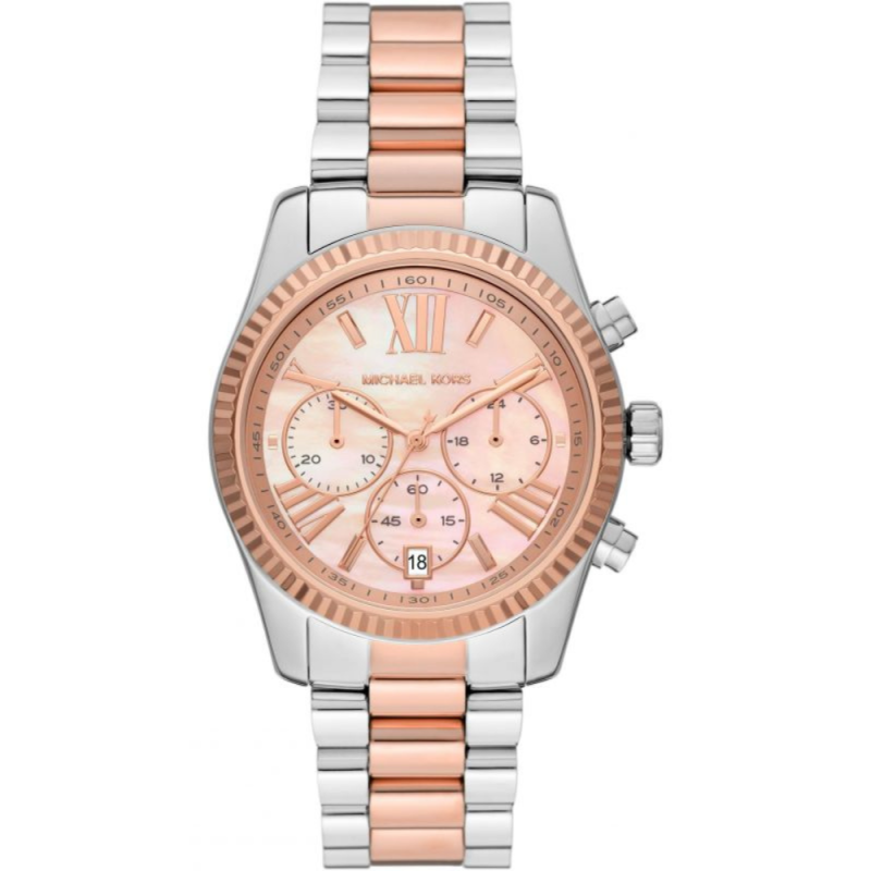 Michael Kors Lexington Chronograph Rose Gold Dial Two Tone Steel Strap Watch For Women - MK7219 Buy Now By Michael Kors
