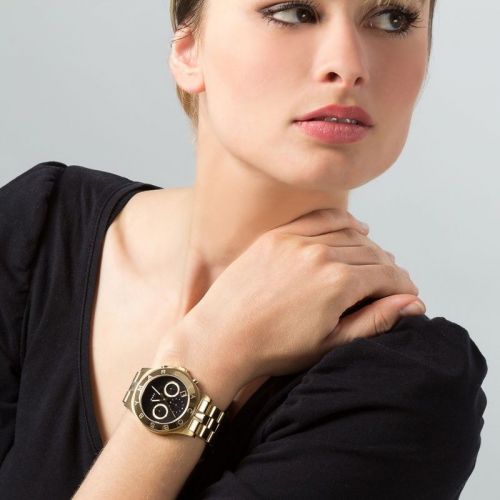 Marc Jacobs Blade Chronograph Black Dial Gold Steel Strap Watch for Women - MBM3309 Buy Now By Marc Jacobs