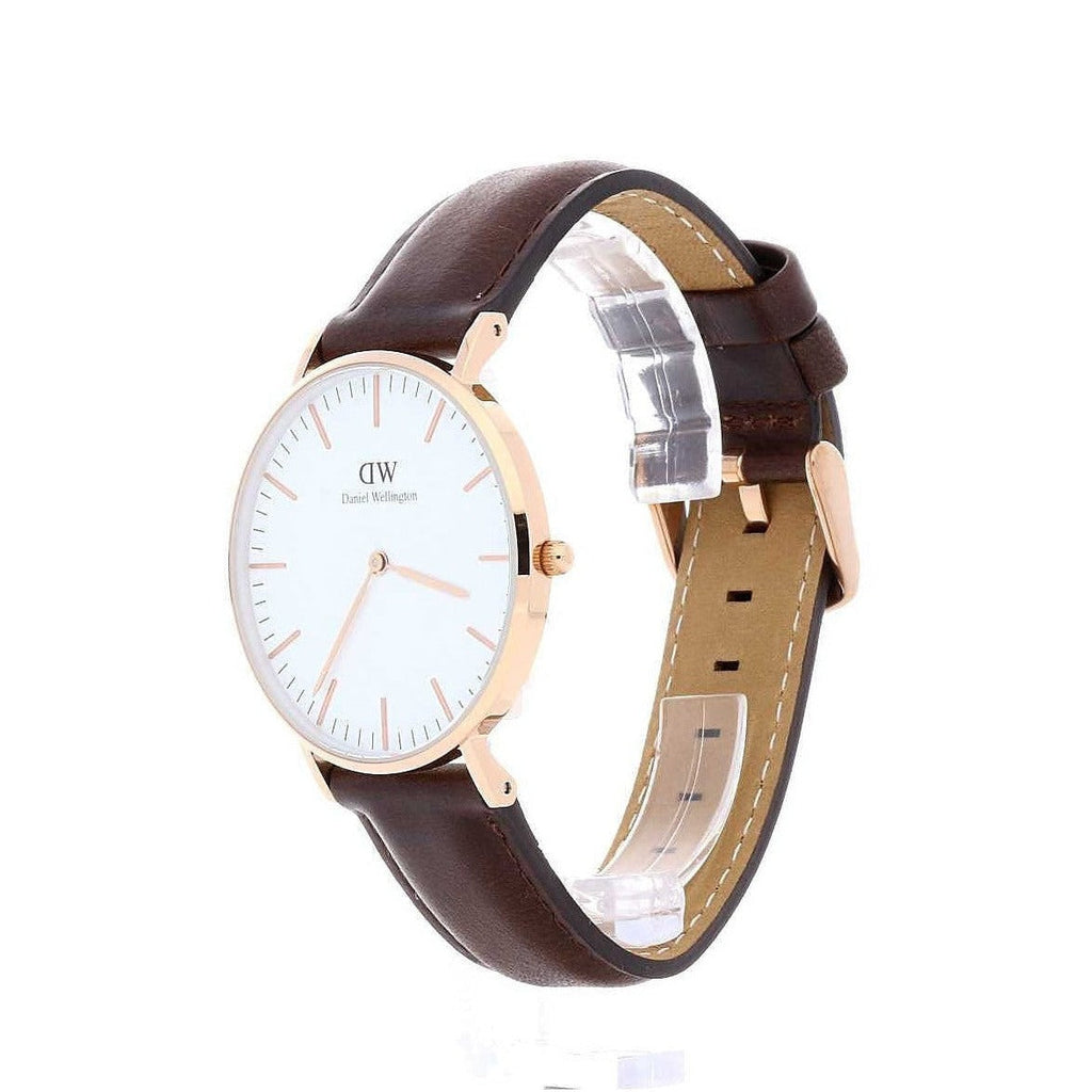 Daniel Wellington Classic Bristol White Dial Brown Leather Strap Watch For Women - DW00100039 Buy Now By Daniel Wellington