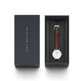 Daniel Wellington Petite White Dial Brown Leather Strap Watch For Women - DW00100243 Buy Now By Daniel Wellington