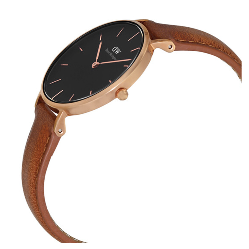 Daniel Wellington Classic Petite Durham Black Dial Brown Leather Strap Watch For Women - DW00100166 Buy Now By Daniel Wellington