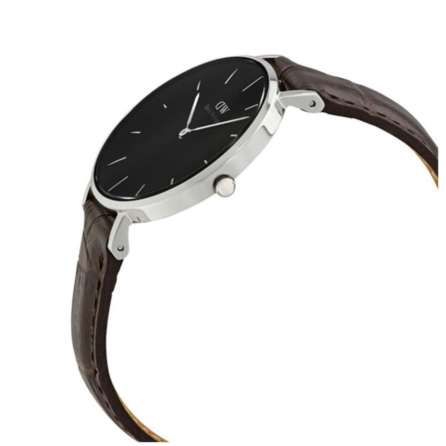 Daniel Wellington Classic Petite York Black Dial Brown Leather Strap Watch For Women - DW00100182 Buy Now By Daniel Wellington