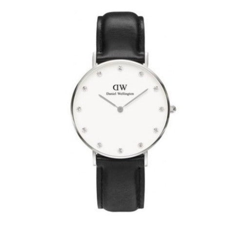 Daniel Wellington Classy Sheffield White Dial Black Leather Strap Watch For Women - DW00100080 Buy Now By Daniel Wellington