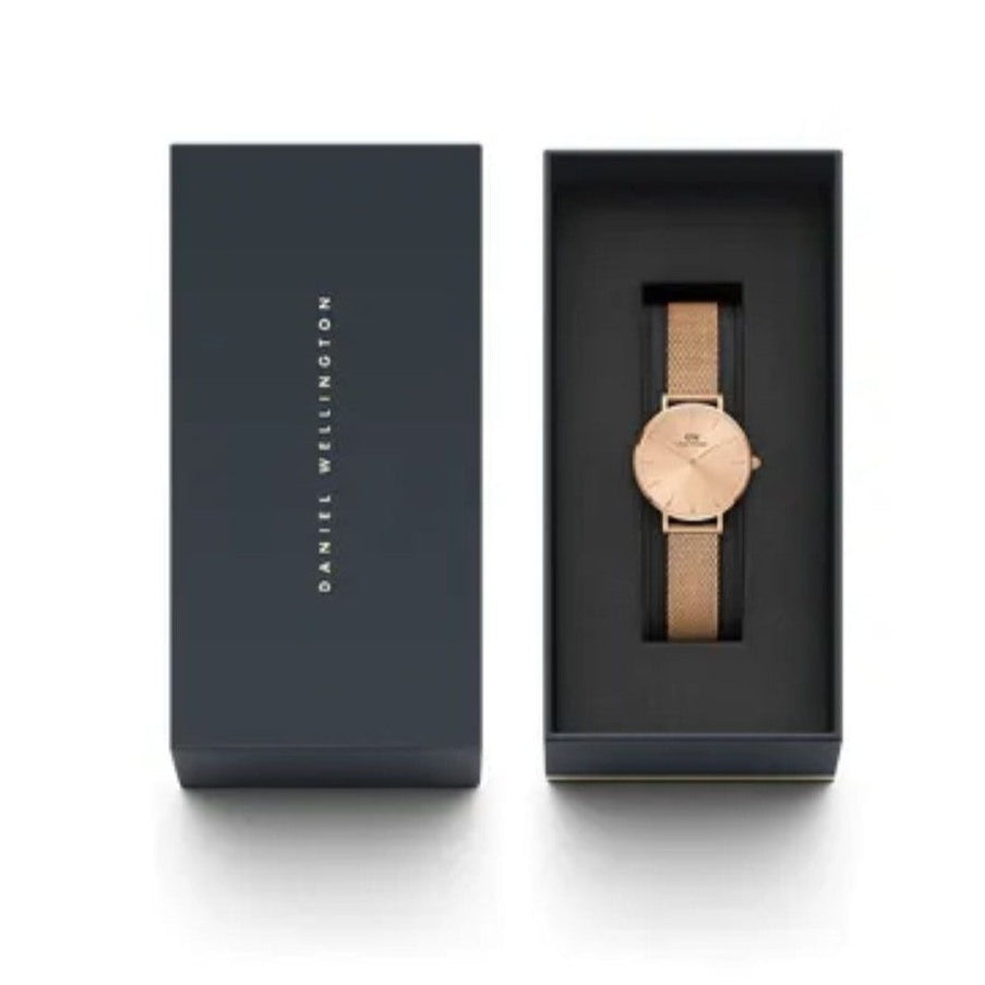 Daniel Wellington Petite Rose Gold Dial Rose Gold Mesh Strap Watch For Women - DW00100472 Buy Now By Daniel Wellington