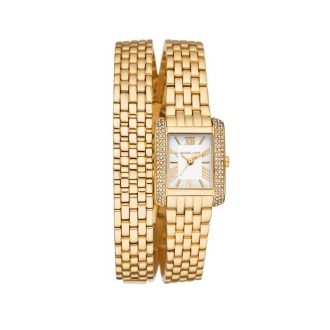 Michael Kors Emery Pave Double Wrap White Dial Gold Steel Strap Watch for Women - MK4833 Buy Now By Michael Kors