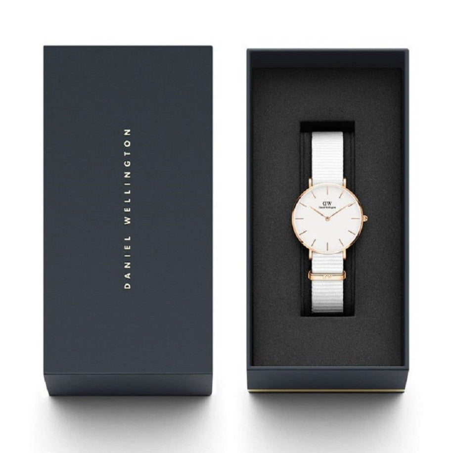 Daniel Wellington Classic Petit Dover White Dial White Nylon Strap Watch For Women - DW001000311 Buy Now By Daniel Wellington