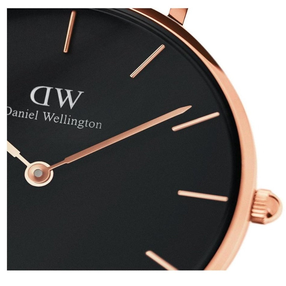 Daniel Wellington Petite Sheffield Black Dial Black Leather Strap Watch For Women - DW00100168 Buy Now By Daniel Wellington