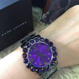 Marc Jacobs Amy Purple Dial Black Steel Strap Watch for Women - MBM3224 Buy Now By Marc Jacobs