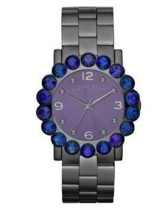 Marc Jacobs Amy Purple Dial Black Steel Strap Watch for Women - MBM3224 Buy Now By Marc Jacobs