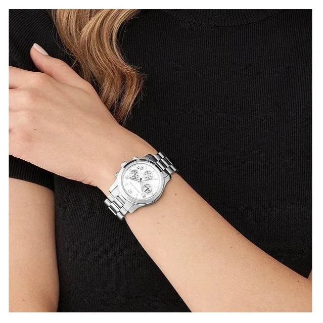 Michael Kors Runway Chronograph Silver Dial Silver Steel Strap Watch For Women - MK7325 Buy Now By Michael Kors