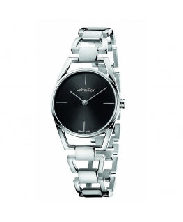 Calvin Klein Dainty Black Dial Silver Steel Strap Watch for Women - K7L23141 Buy Now By Calvin Klein