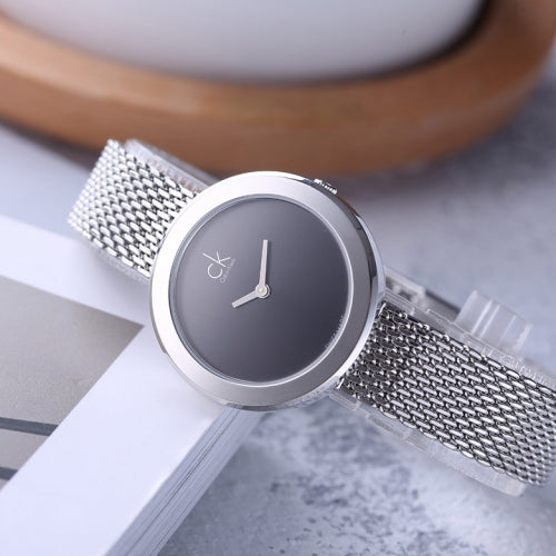 Calvin Klein Firm Black Dial Silver Mesh Bracelet Watch for Women - K3N23121 Buy Now By Calvin Klein