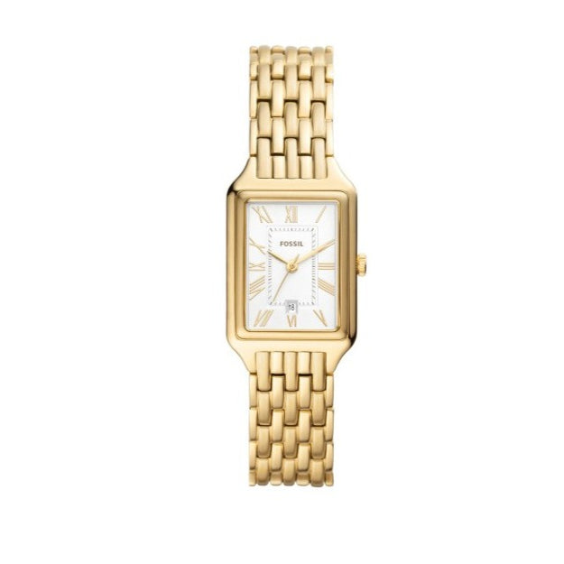 Fossil Raquel Three Hand Date White Dial Gold Steel Strap Watch For Women - ES5220 Buy Now By Fossil