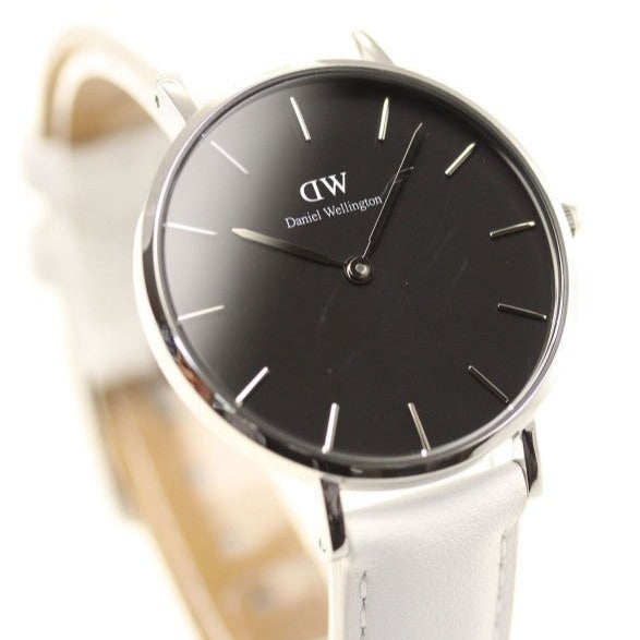 Daniel Wellington Classic Petite Bondi Black Dial White Leather Strap Watch For Women - DW00100284 Buy Now By Daniel Wellington