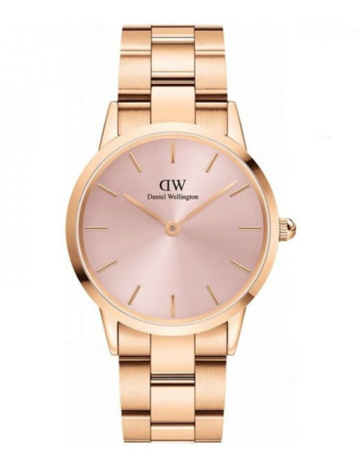 Daniel Wellington Iconic Link Pink Dial Rose Gold Steel Strap Watch For Women - DW00100335 Buy Now By Daniel Wellington