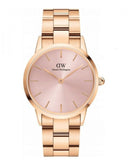 Daniel Wellington Iconic Link Pink Dial Rose Gold Steel Strap Watch For Women - DW00100335 Buy Now By Daniel Wellington