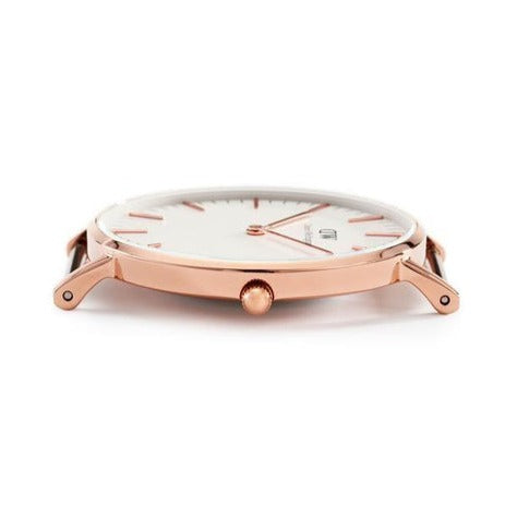 Daniel Wellington Classic Bristol White Dial Brown Leather Strap Watch For Women - DW00100039 Buy Now By Daniel Wellington