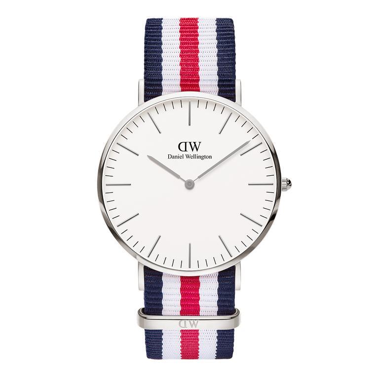 Daniel Wellington Classic Canterbury White Dial Two Tone Nylon Strap Watch For Men - DW00100016 Buy Now By Daniel Wellington