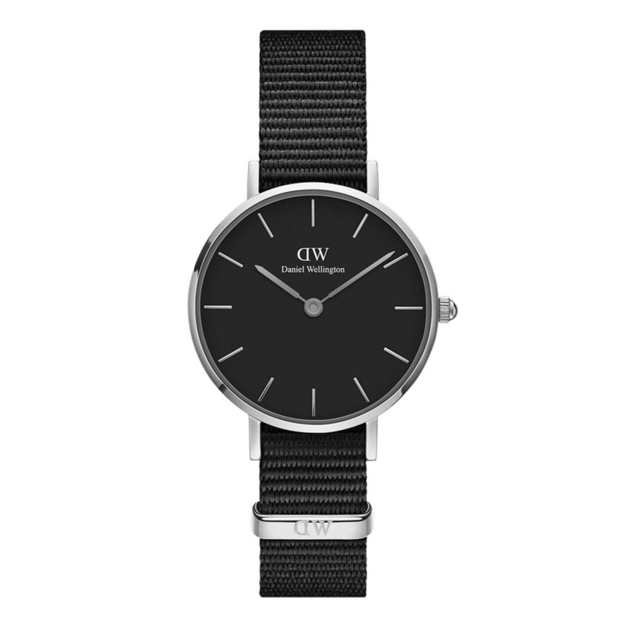 Daniel Wellington Petite Cornwall Black Dial Black Nylon Strap Watch For Women - DW00100248 Buy Now By Daniel Wellington