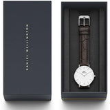 Daniel Wellington Classic Petite York White Dial Black Leather Strap Watch For Women - DW00100188 Buy Now By Daniel Wellington