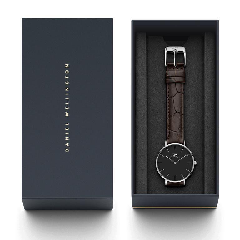 Daniel Wellington Classic Petite York Black Dial Brown Leather Strap Watch For Women - DW00100182 Buy Now By Daniel Wellington