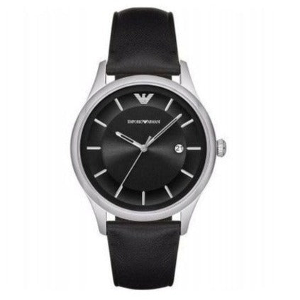Emporio Armani Lambda Classic Quartz Black Dial Black Leather Strap Watch For Men - AR11020 Buy Now By Emporio Armani