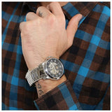 Fossil Grant Skeleton Black Dial Silver Steel Strap Watch for Men - ME3055 Buy Now By Fossil