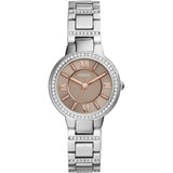 Fossil Virginia Taupe Dial Silver Steel Strap Watch for Women - ES4147 Buy Now By Fossil
