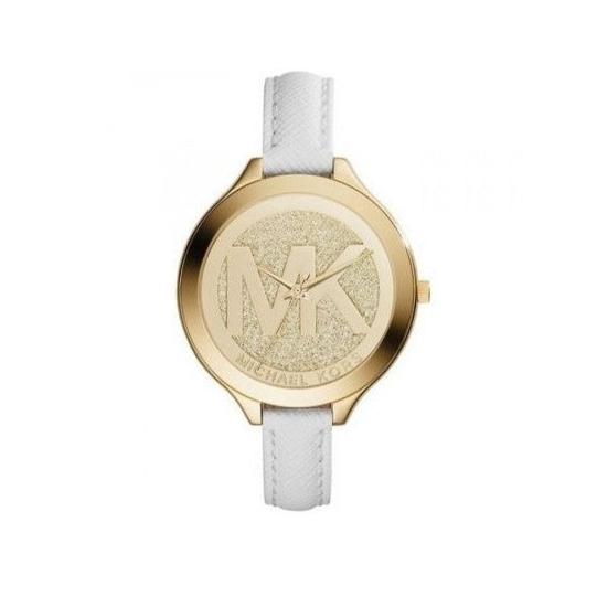 Michael Kors Slim Runway Quartz Gold Dial White Leather Strap Watch For Women - MK2389 Buy Now By Michael Kors